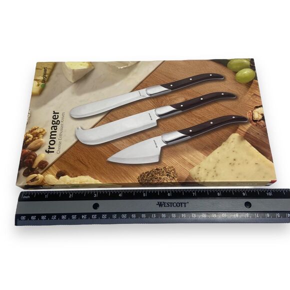 Legnoart Fromager Cheese Enthusiast Knives Set Of 3 Cheese Knives Wood Handles - Picture 6 of 9